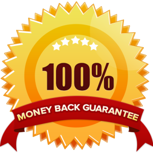 100% money back guarantee graphic